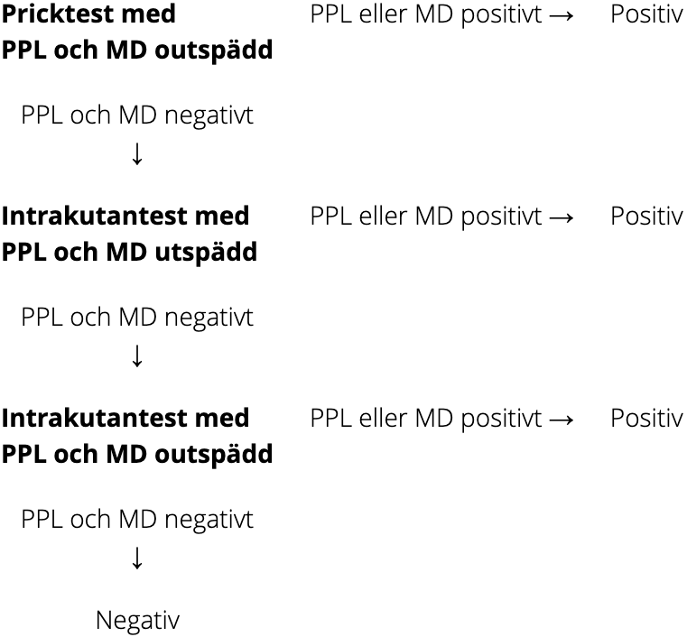 Testschema för DAP penicillinallergitest