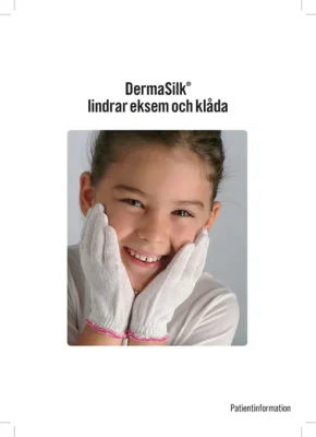 Omslag patientbroschyr DermaSilk lindrar eksem och klåda