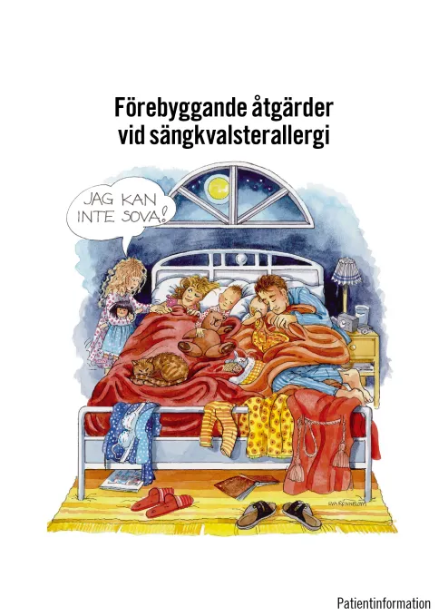 Omslag patientbroschyr Förebyggande åtgärder vid sängkvalsterallergi